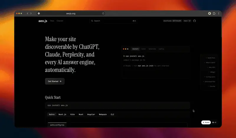 aeo.js in action